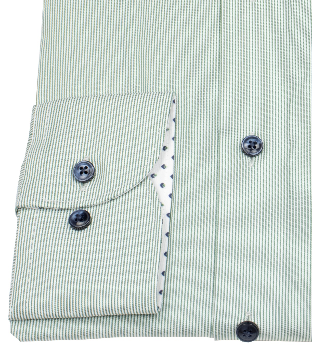 OLYMP Hemd - Modern Fit - Kentkragen - Streifen - grün / weiß