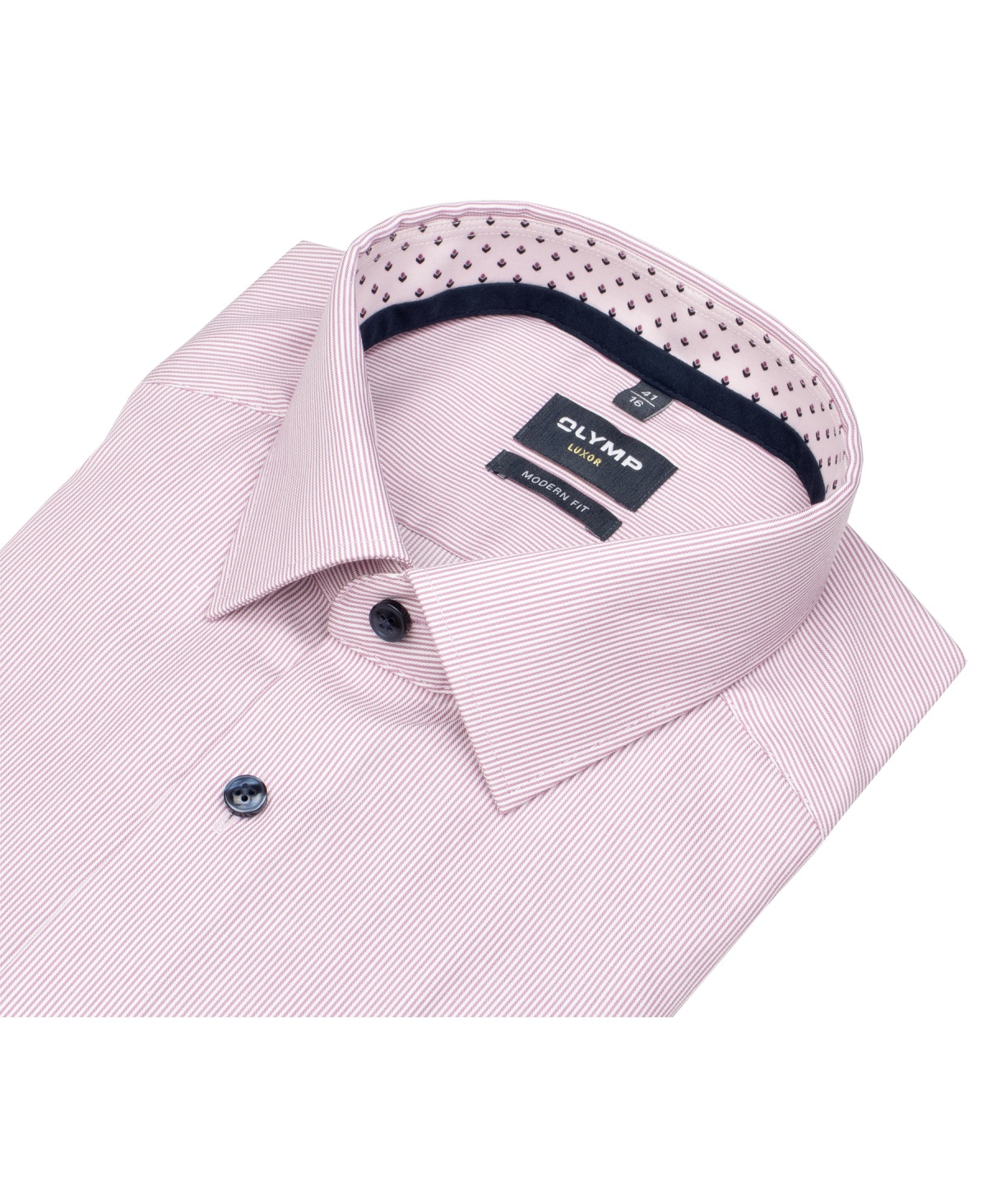 OLYMP Hemd - Modern Fit - Kentkragen - Streifen - rot / weiß
