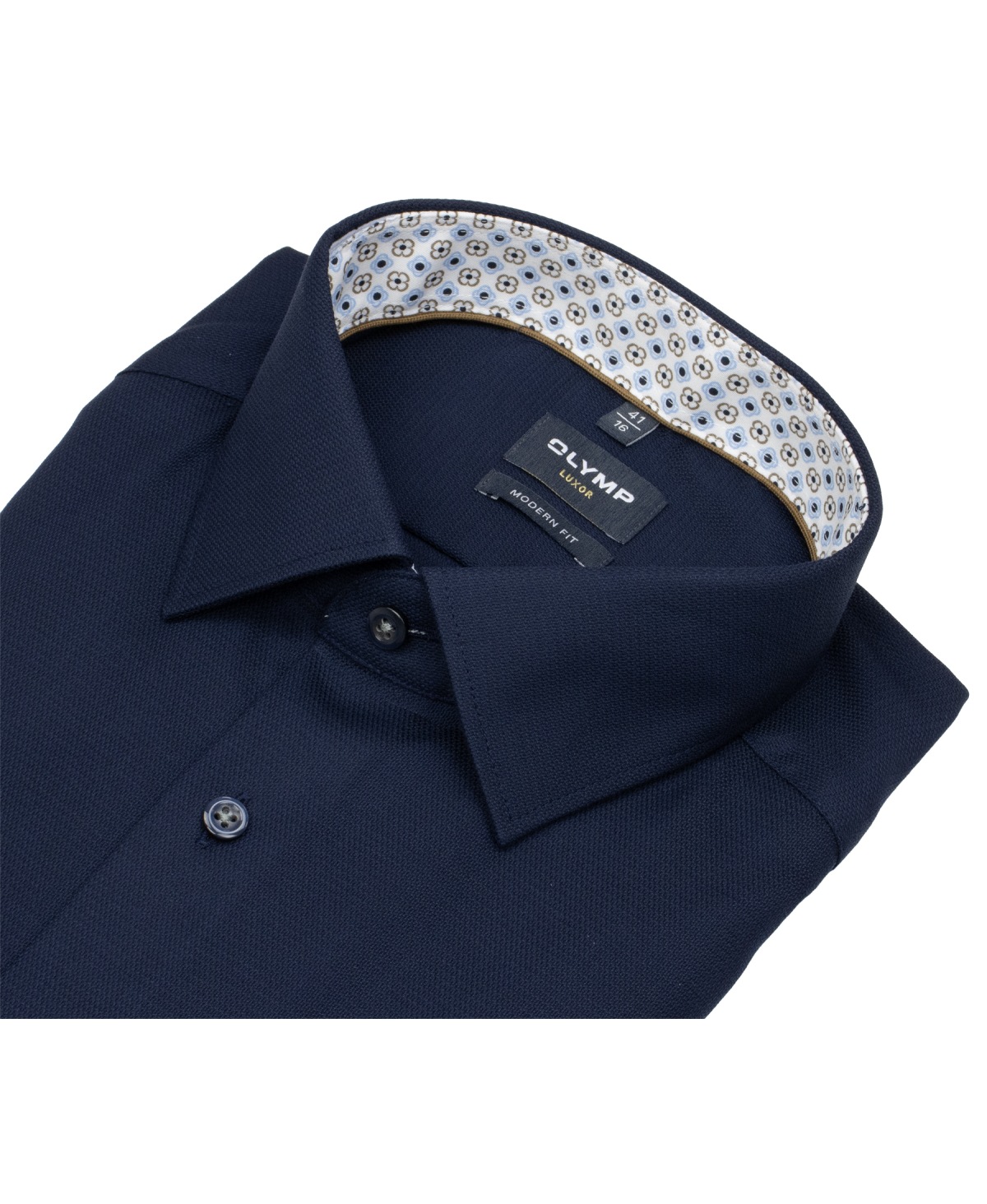 OLYMP Hemd - Modern Fit - Kentkragen - Struktur - dunkelblau