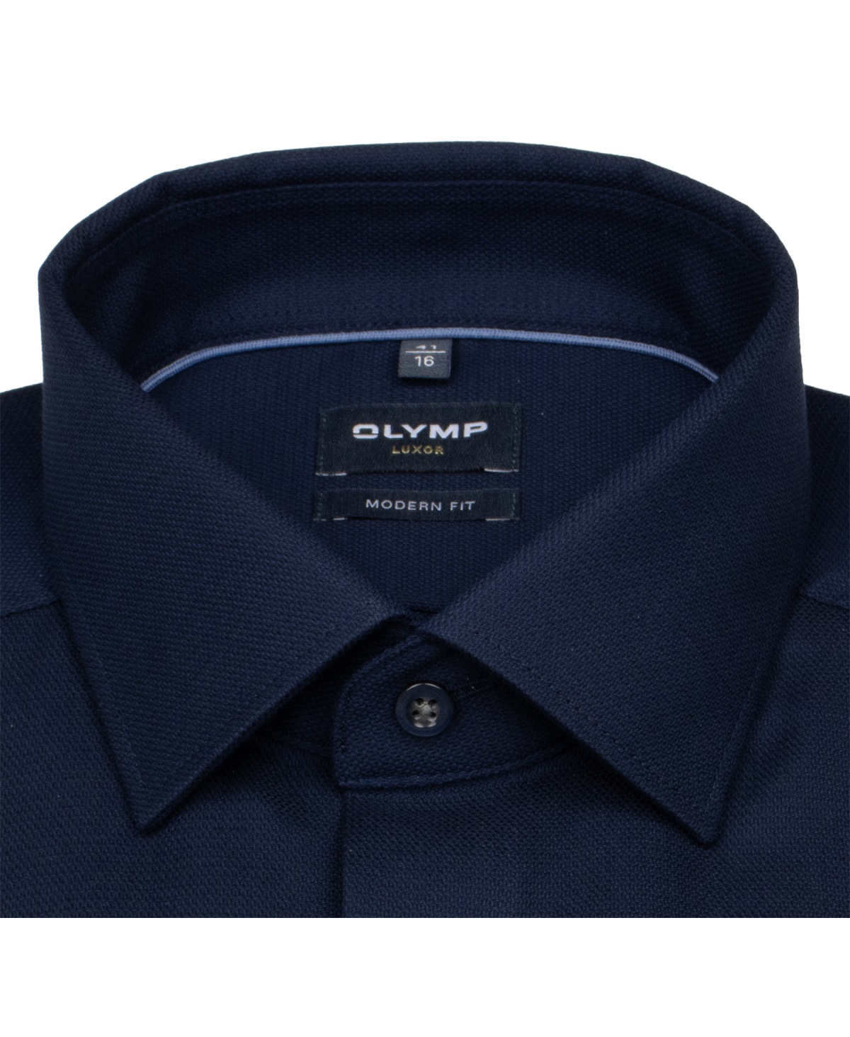 OLYMP Hemd - Modern Fit - Kentkragen - Struktur - dunkelblau