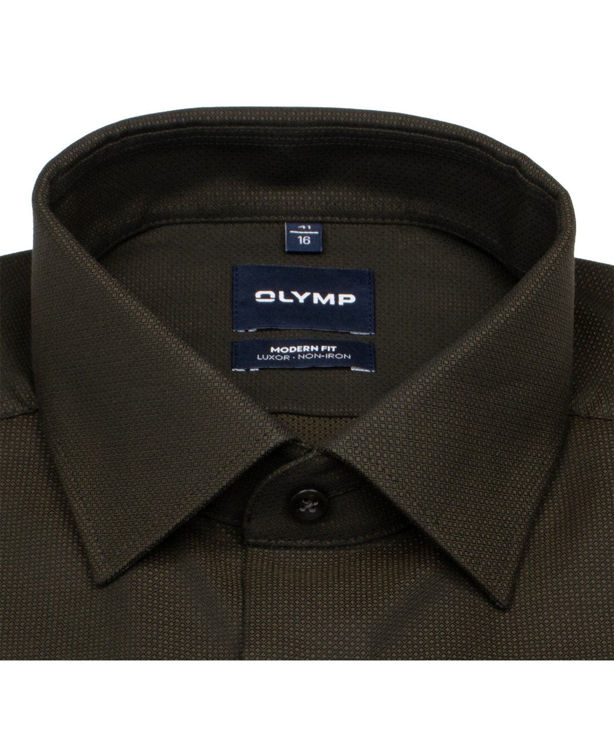 OLYMP Hemd - Modern Fit - Kentkragen - Struktur - dunkelbraun