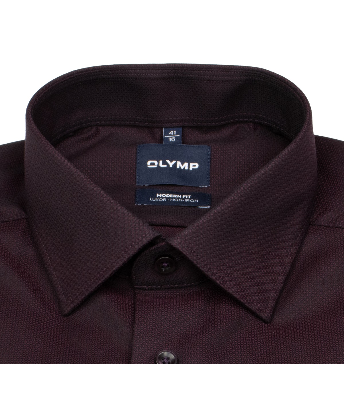 OLYMP Hemd - Modern Fit - Kentkragen - Struktur - dunkelrot