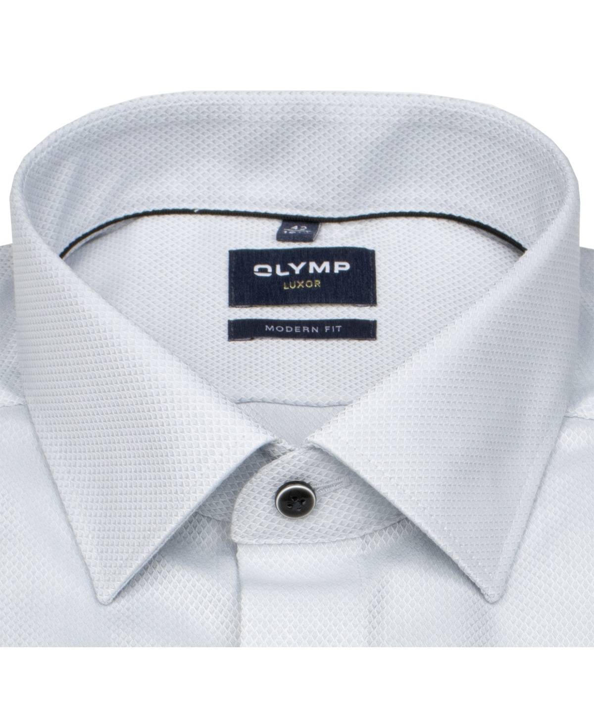 OLYMP Hemd - Modern Fit - Kentkragen - Struktur - silbergrau