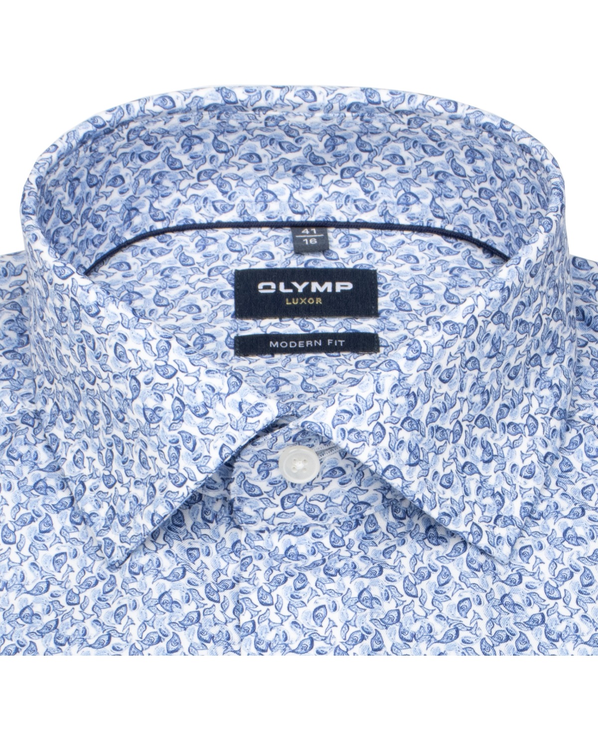 OLYMP Hemd - Modern Fit - New Kent - floraler Print - blau
