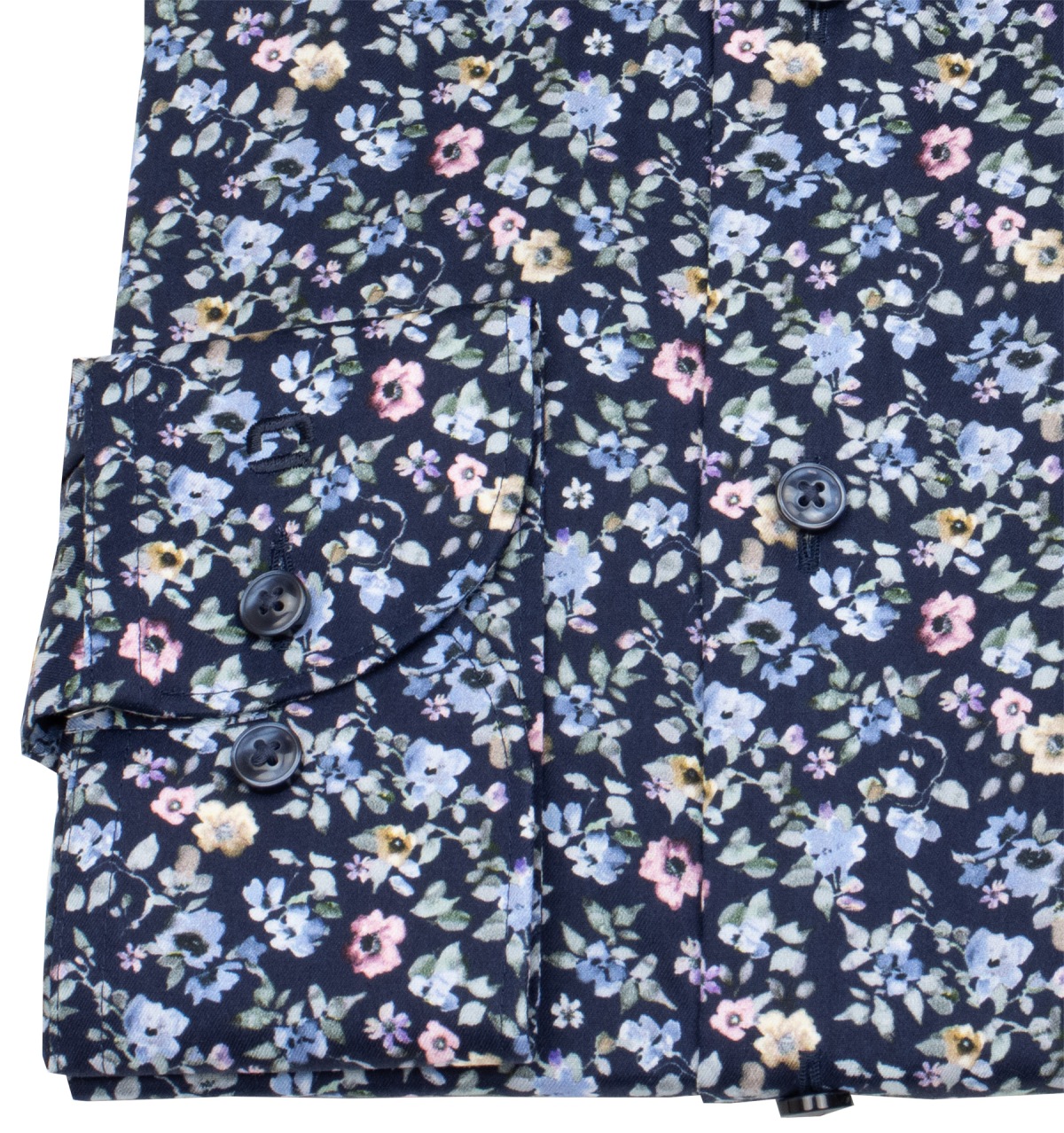 OLYMP Hemd - Modern Fit - New Kent - floraler Print - dunkelblau