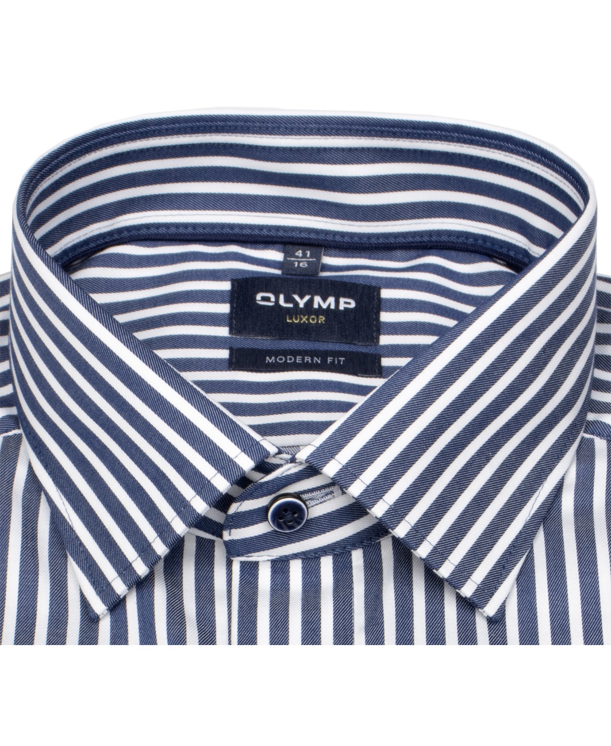 OLYMP Hemd - Modern Fit - Streifen - dunkelblau / weiß - extra langer 69cm Arm