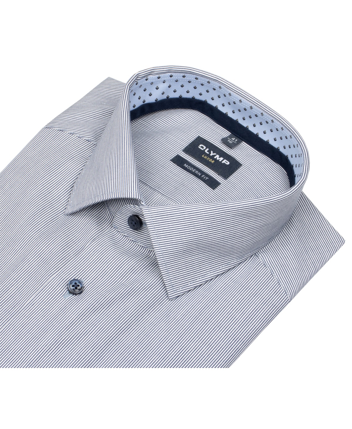 OLYMP Hemd - Modern Fit - Streifen - dunkelblau / weiß - extra langer 69cm Arm