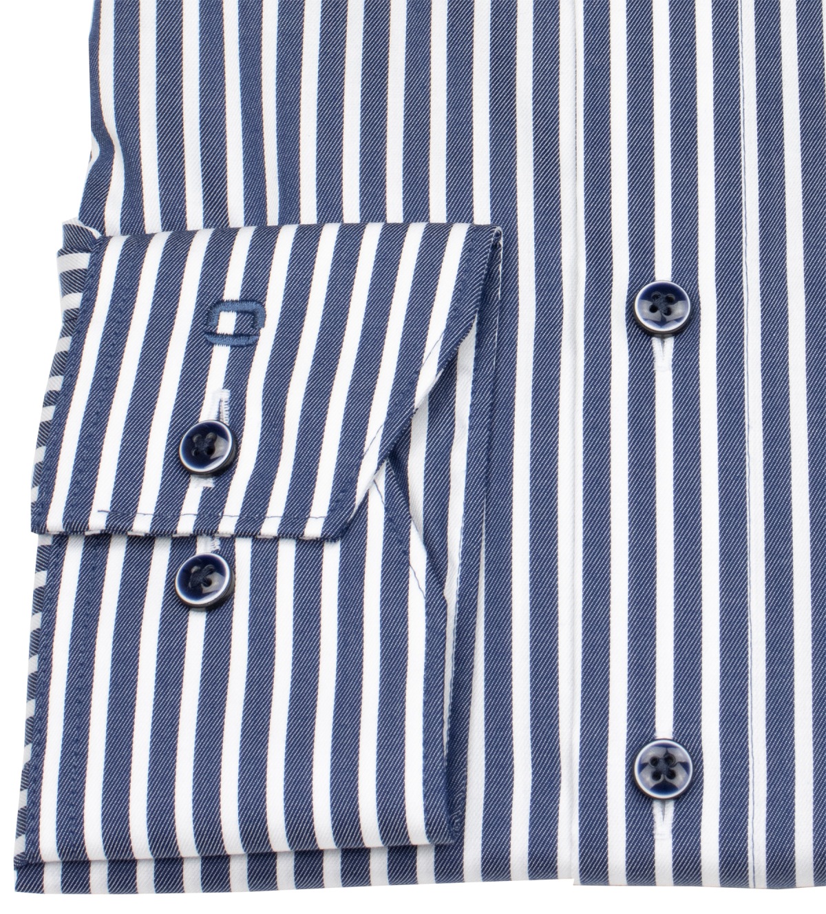 OLYMP Hemd - Modern Fit - Streifen - dunkelblau / weiß - extra langer 69cm Arm