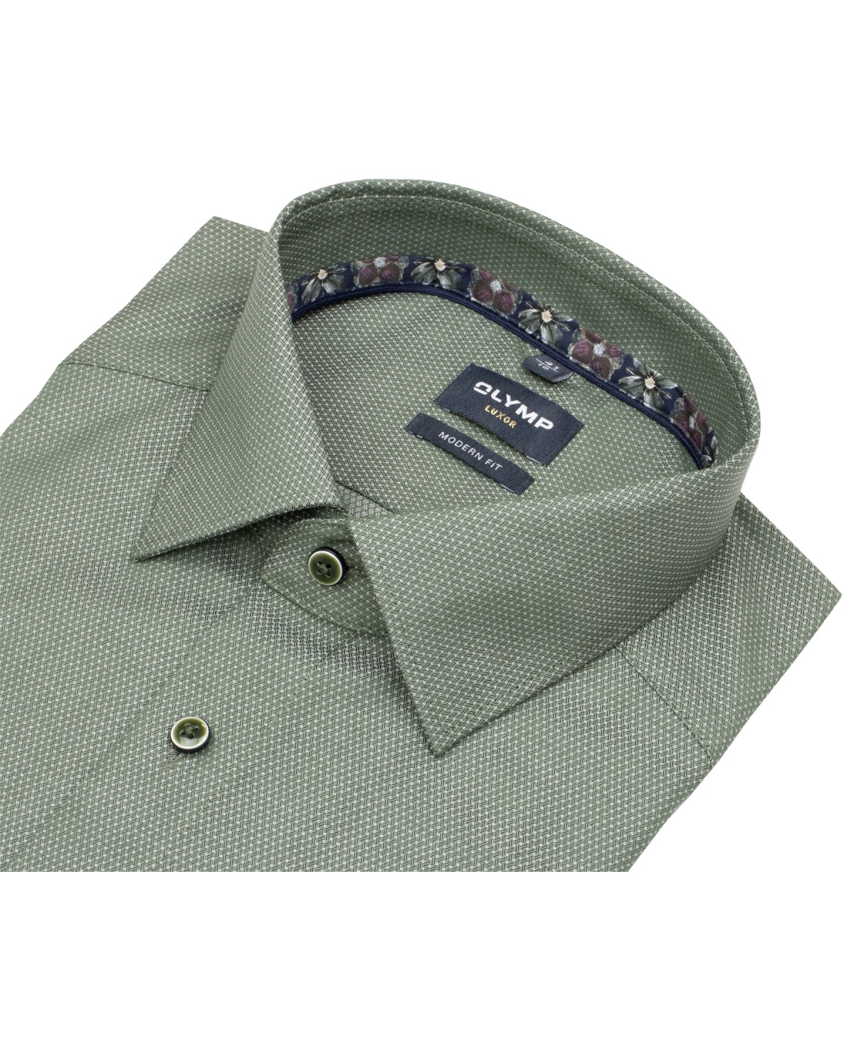 OLYMP Hemd - Modern Fit - Struktur - grün - extra langer 69cm Arm - ohne OVP