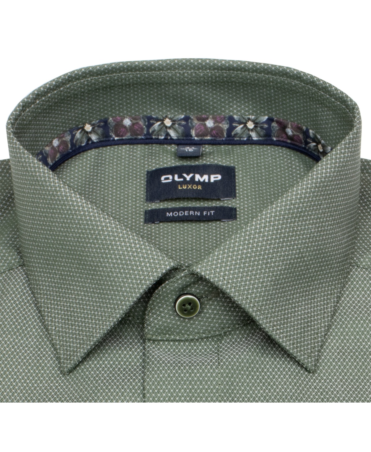 OLYMP Hemd - Modern Fit - Struktur - grün - extra langer 69cm Arm - ohne OVP