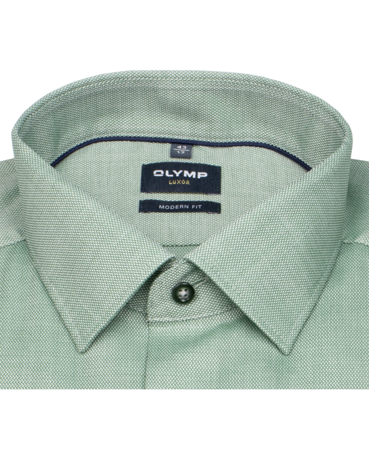 OLYMP Hemd - Modern Fit - Struktur - Kontrastknöpfe - grün - extra langer 69cm Arm