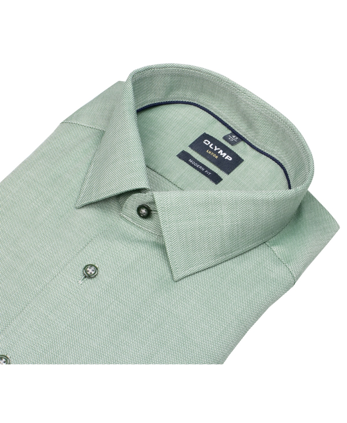 OLYMP Hemd - Modern Fit - Struktur - Kontrastknöpfe - grün - extra langer 69cm Arm