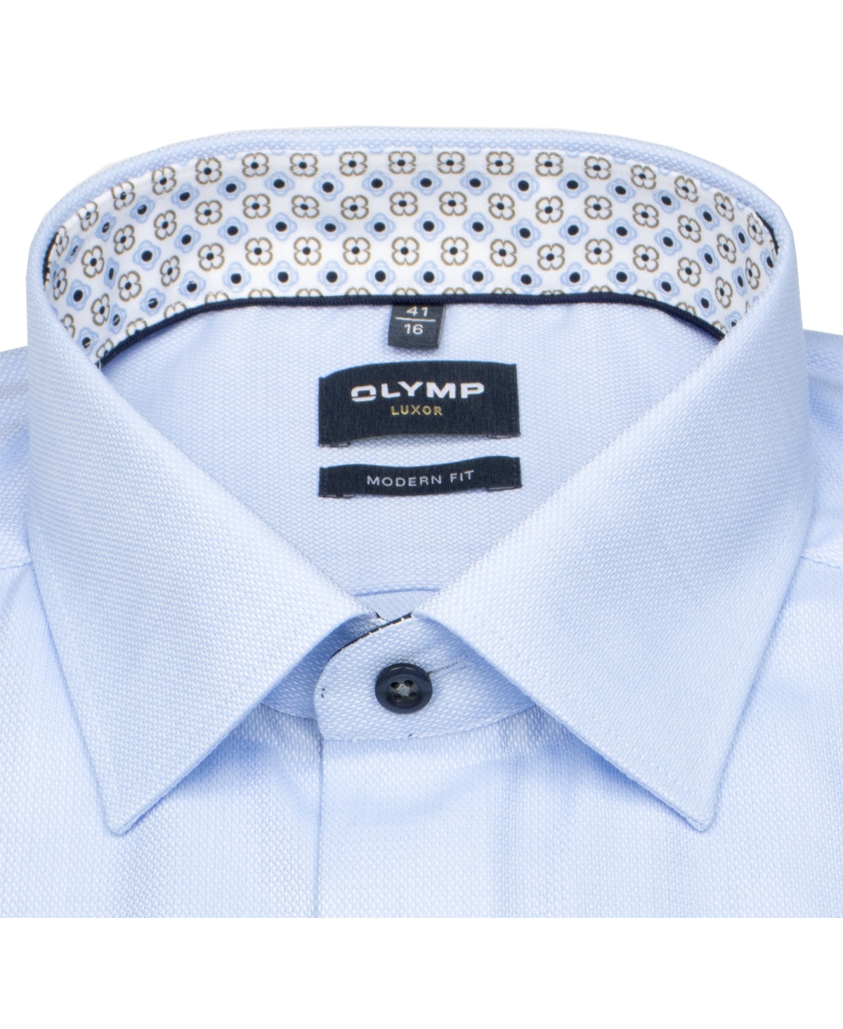 OLYMP Hemd - Modern Fit - Struktur - Kontrastknöpfe - hellblau - extra langer 69cm Arm