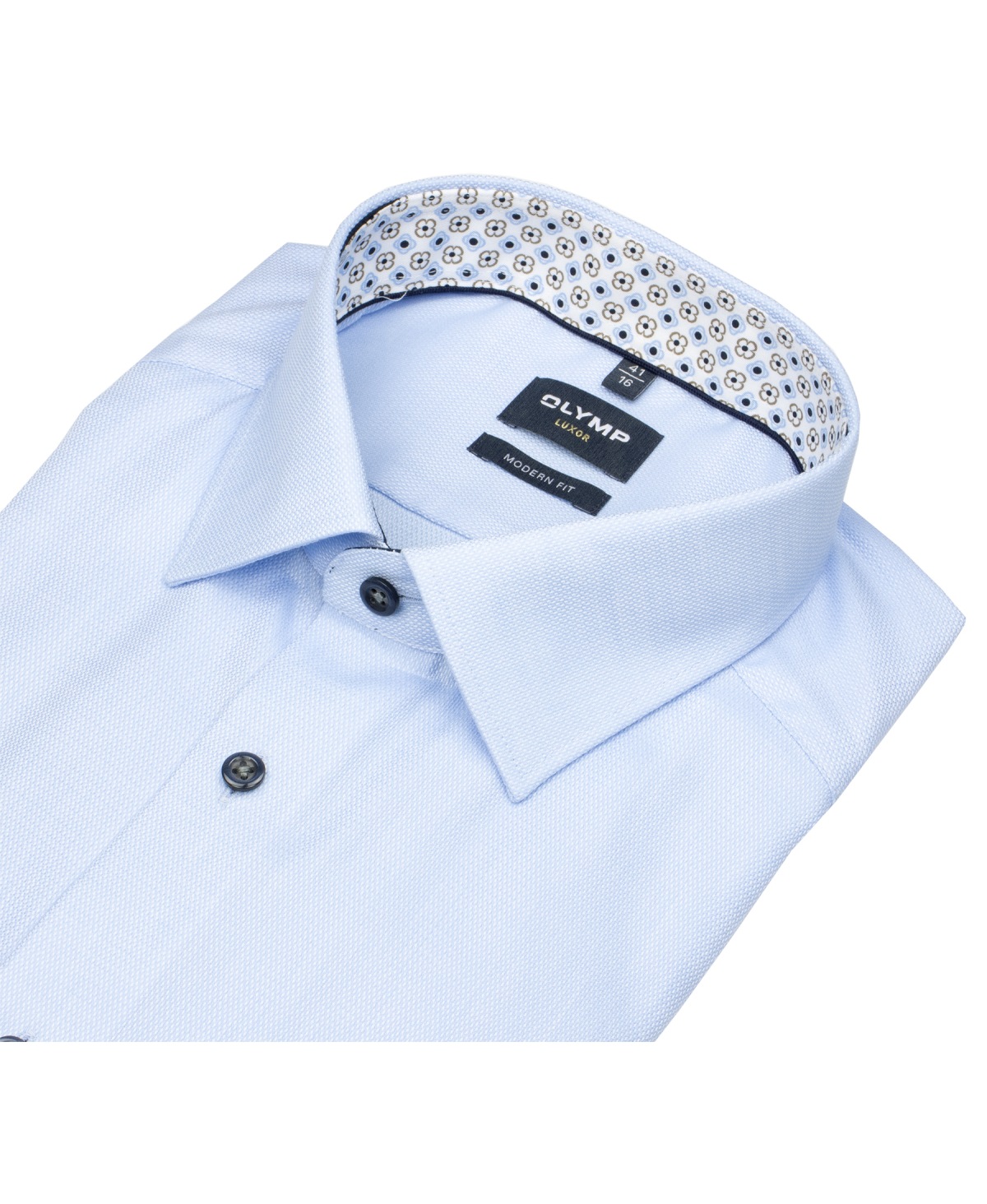 OLYMP Hemd - Modern Fit - Struktur - Kontrastknöpfe - hellblau - extra langer 69cm Arm