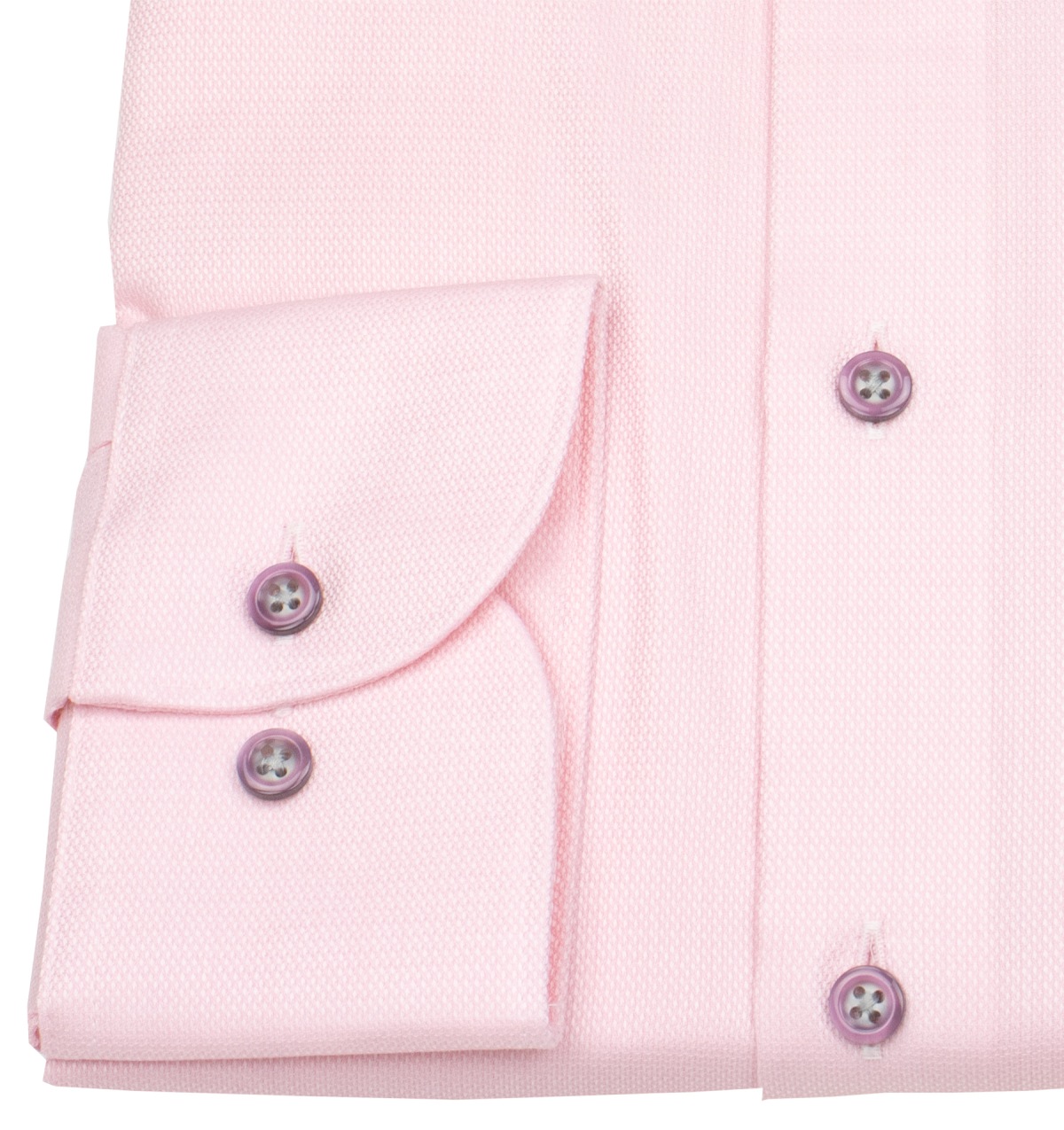 OLYMP Hemd - Modern Fit - Struktur - Kontrastknöpfe - rosé