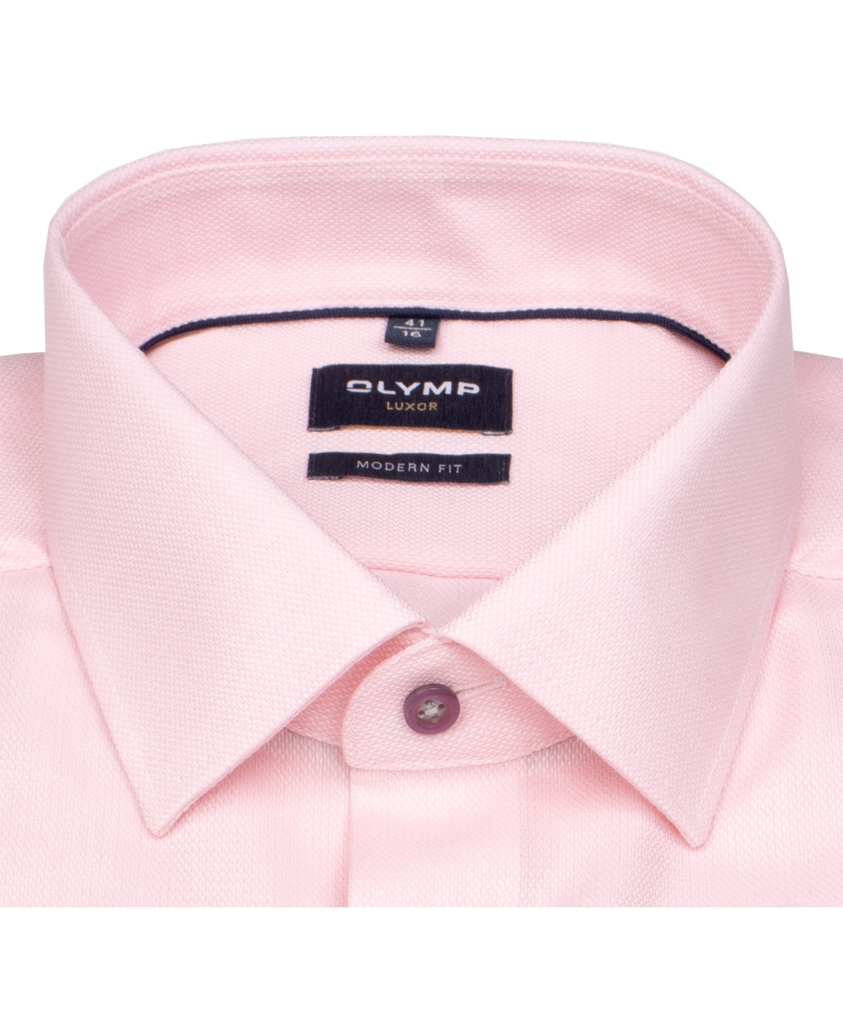 OLYMP Hemd - Modern Fit - Struktur - Kontrastknöpfe - rosé
