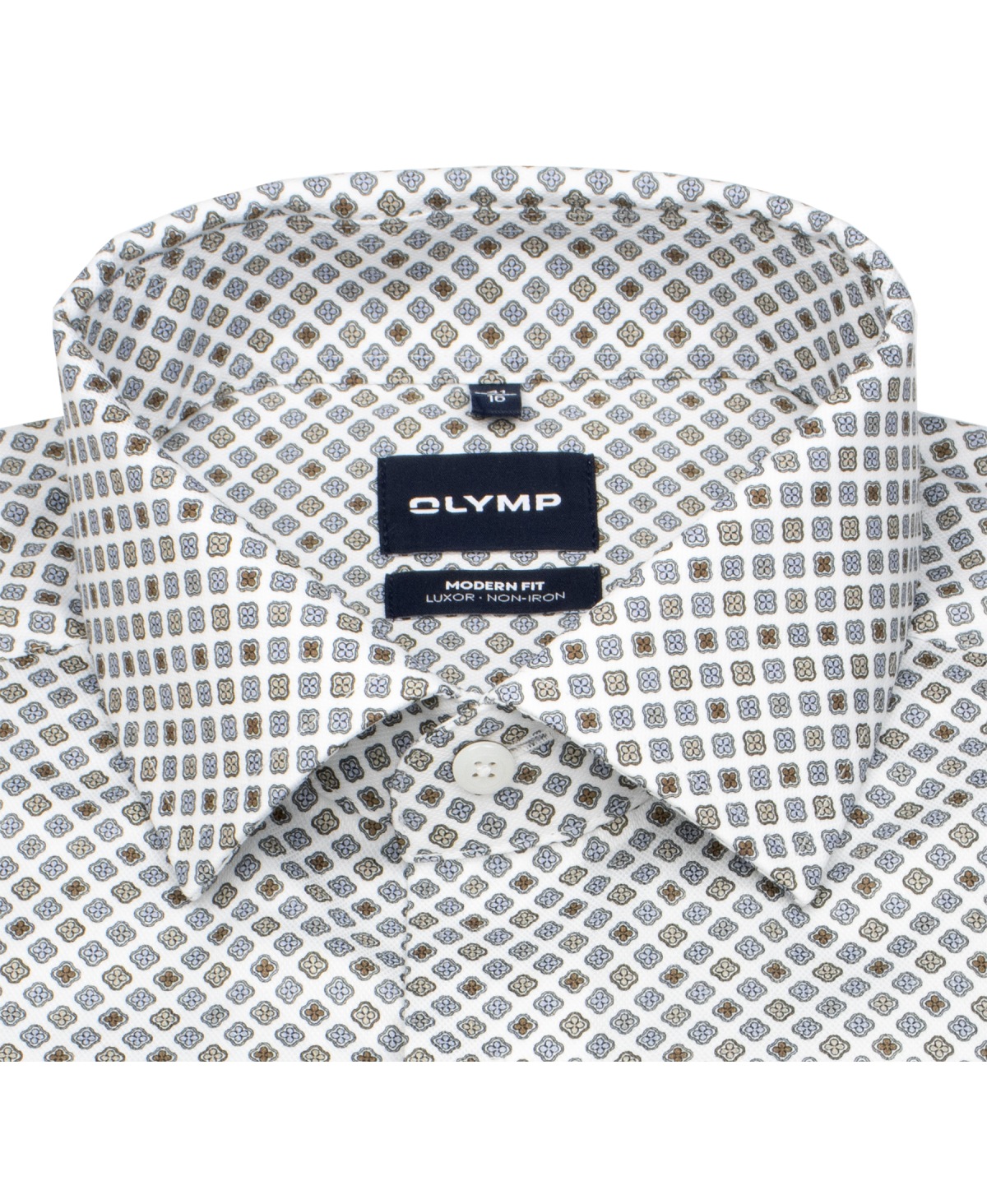 OLYMP Hemd - Modern Fit - Struktur - Print - mehrfarbig