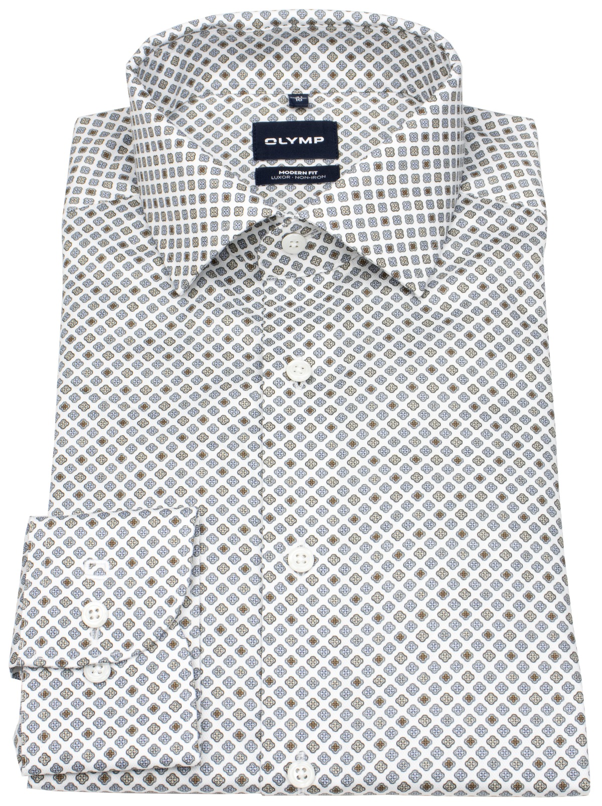 OLYMP Hemd - Modern Fit - Struktur - Print - mehrfarbig