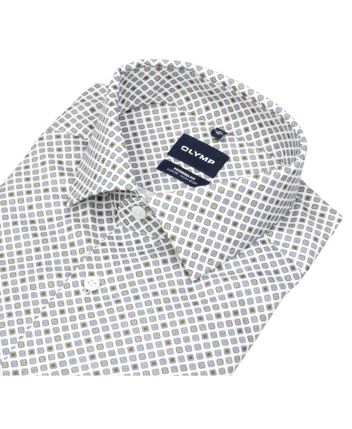 OLYMP Hemd - Modern Fit - Struktur - Print - mehrfarbig