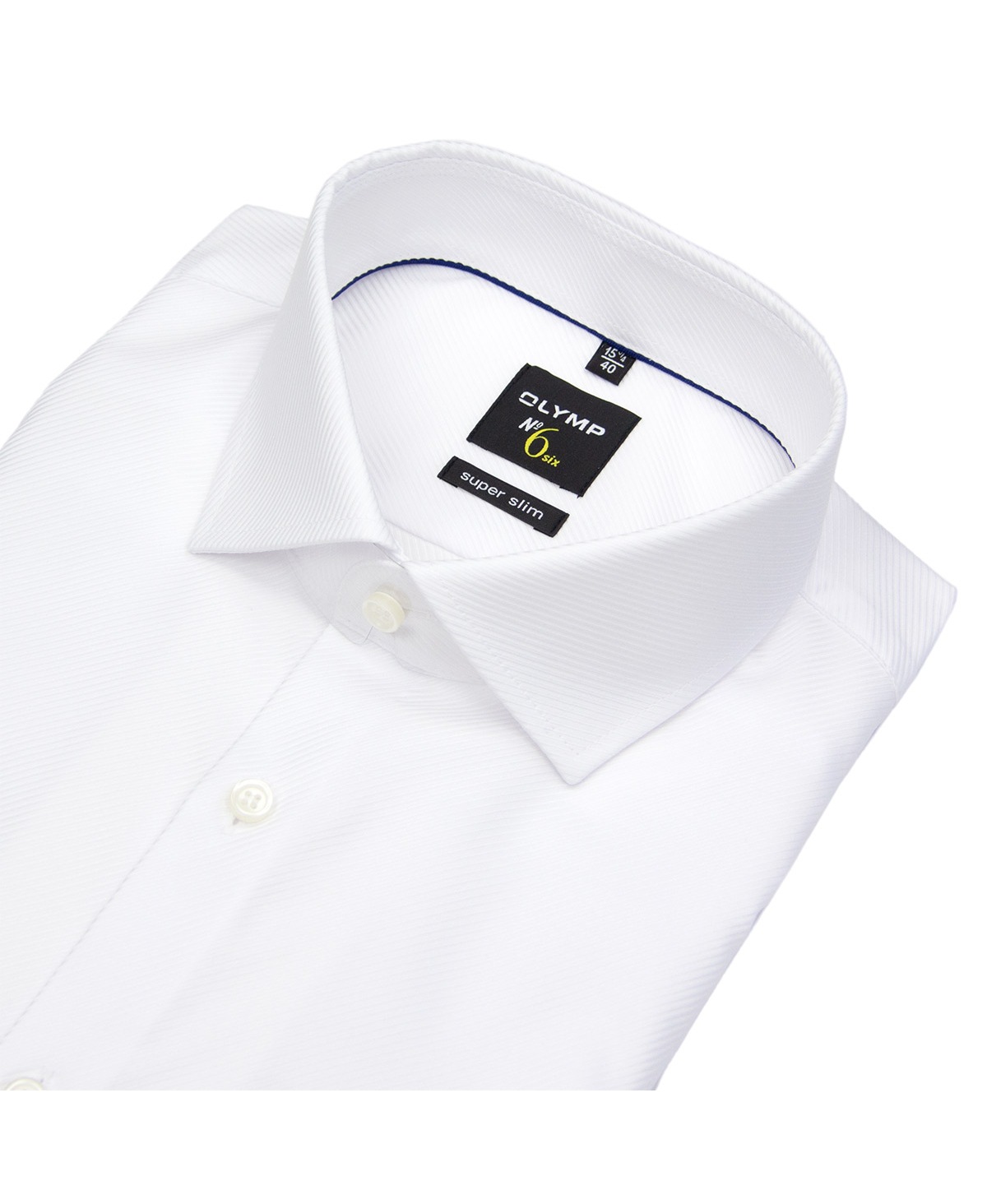 OLYMP Hemd - No. Six Super Slim Fit - Twill - Strukturstreifen - weiß