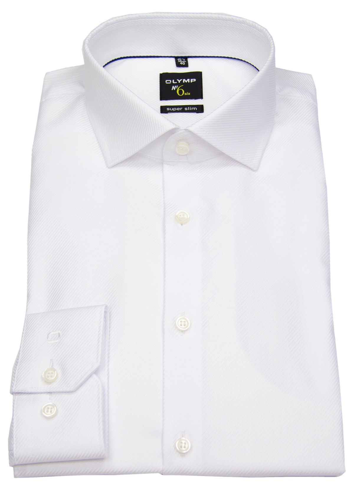 OLYMP Hemd - No. Six Super Slim Fit - Twill - Strukturstreifen - weiß