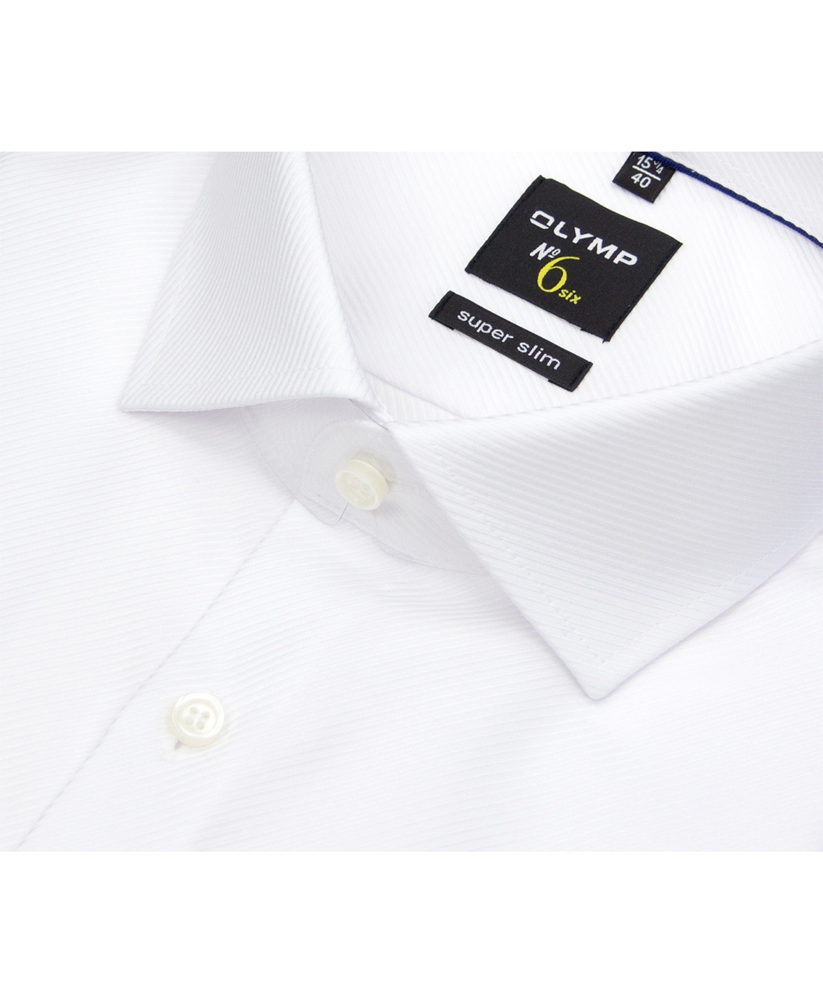 OLYMP Hemd - No. Six Super Slim Fit - Twill - Strukturstreifen - weiß