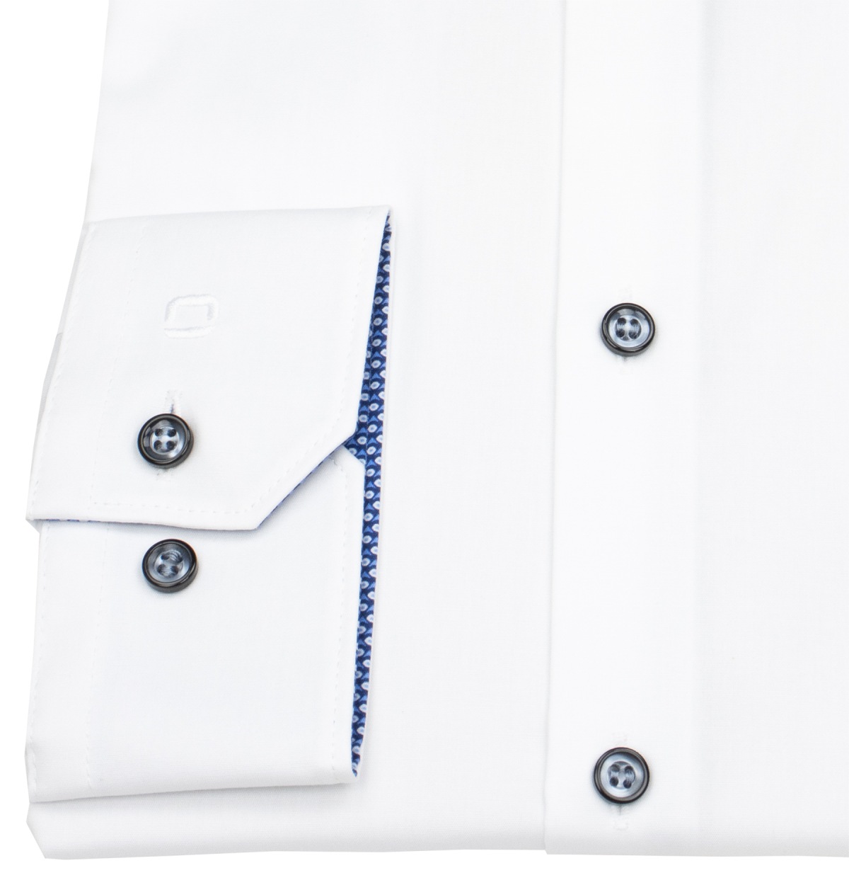 OLYMP Chemise - No. Six Super Slim - Patch - boutons contrastés - blanc
