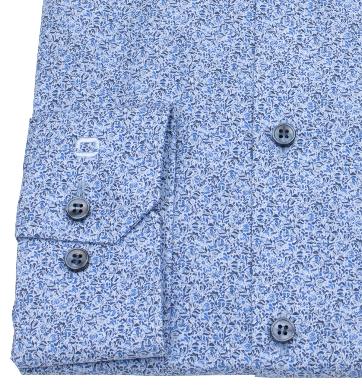 OLYMP Hemd - No. Six Super Slim - Print- dunkelblau / blau