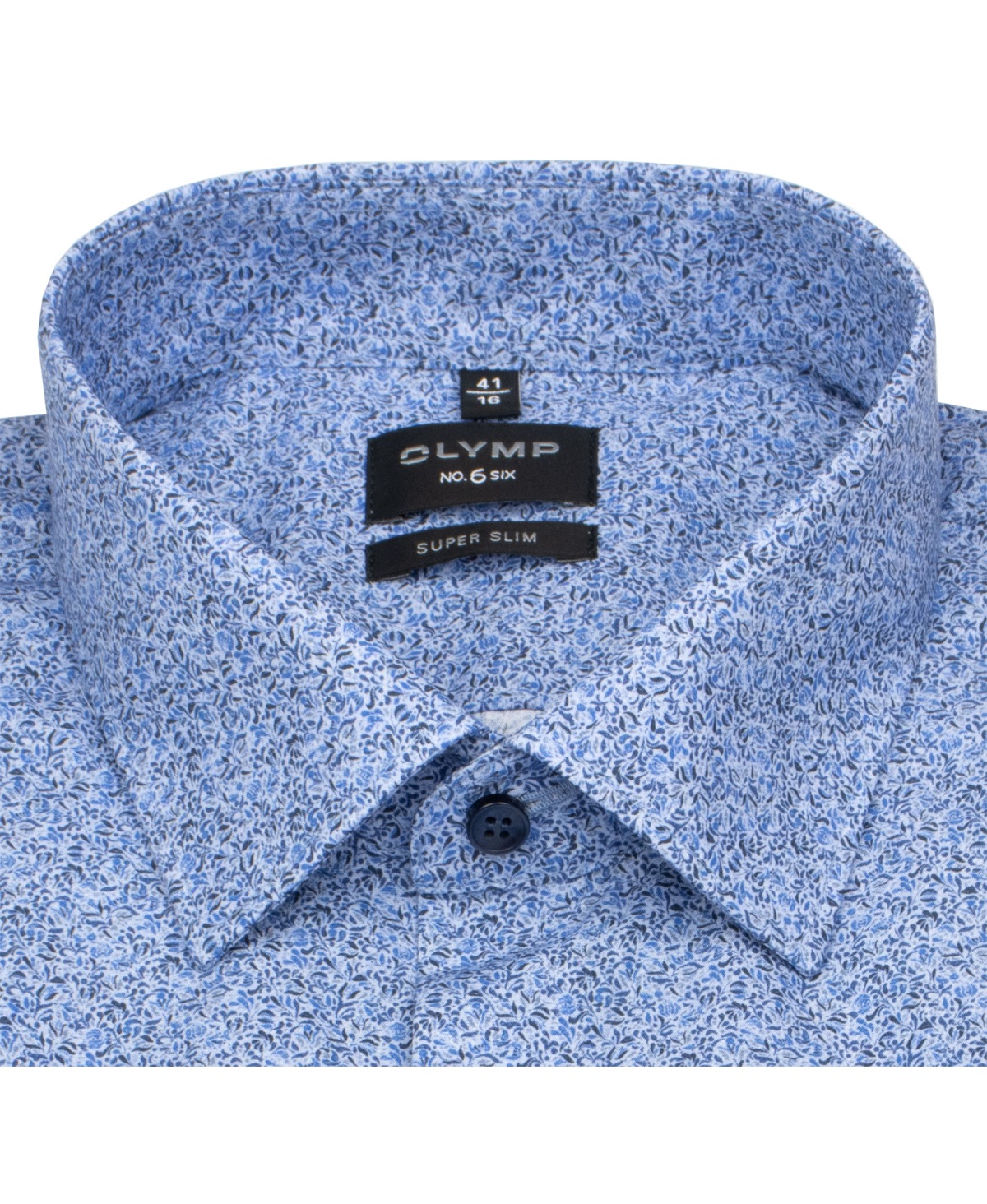 OLYMP Hemd - No. Six Super Slim - Print- dunkelblau / blau