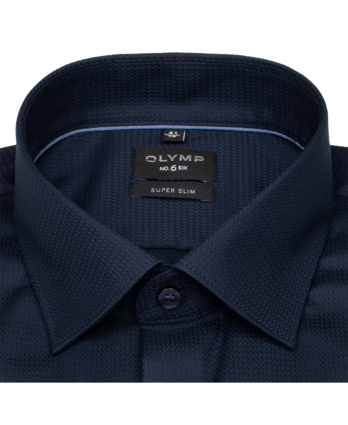 OLYMP Hemd - No. Six Super Slim - Struktur - dunkelblau - extra langer 69cm Arm