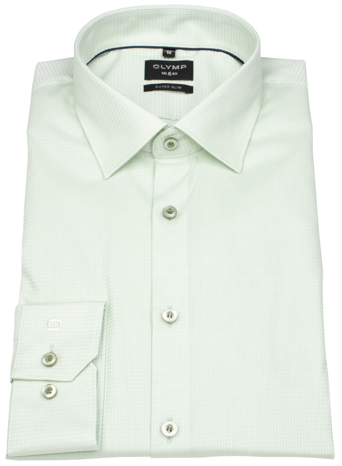 OLYMP Hemd - No. Six Super Slim - Struktur - grün