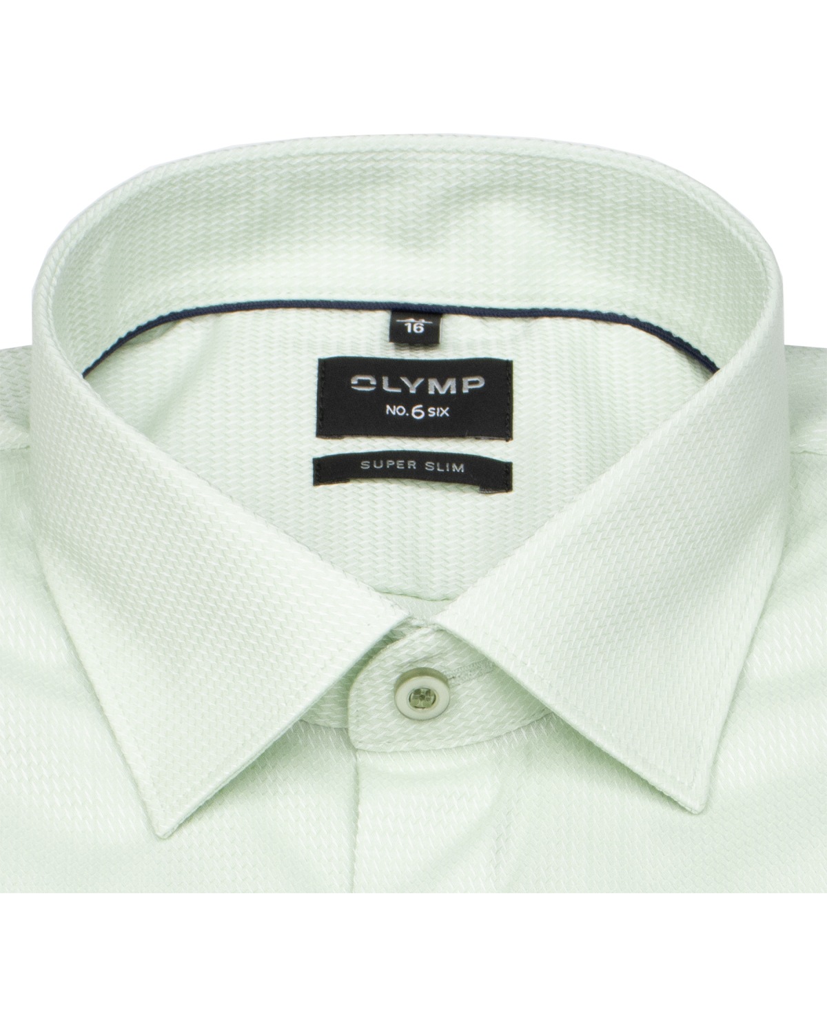 OLYMP Hemd - No. Six Super Slim - Struktur - grün - extra langer 69cm Arm