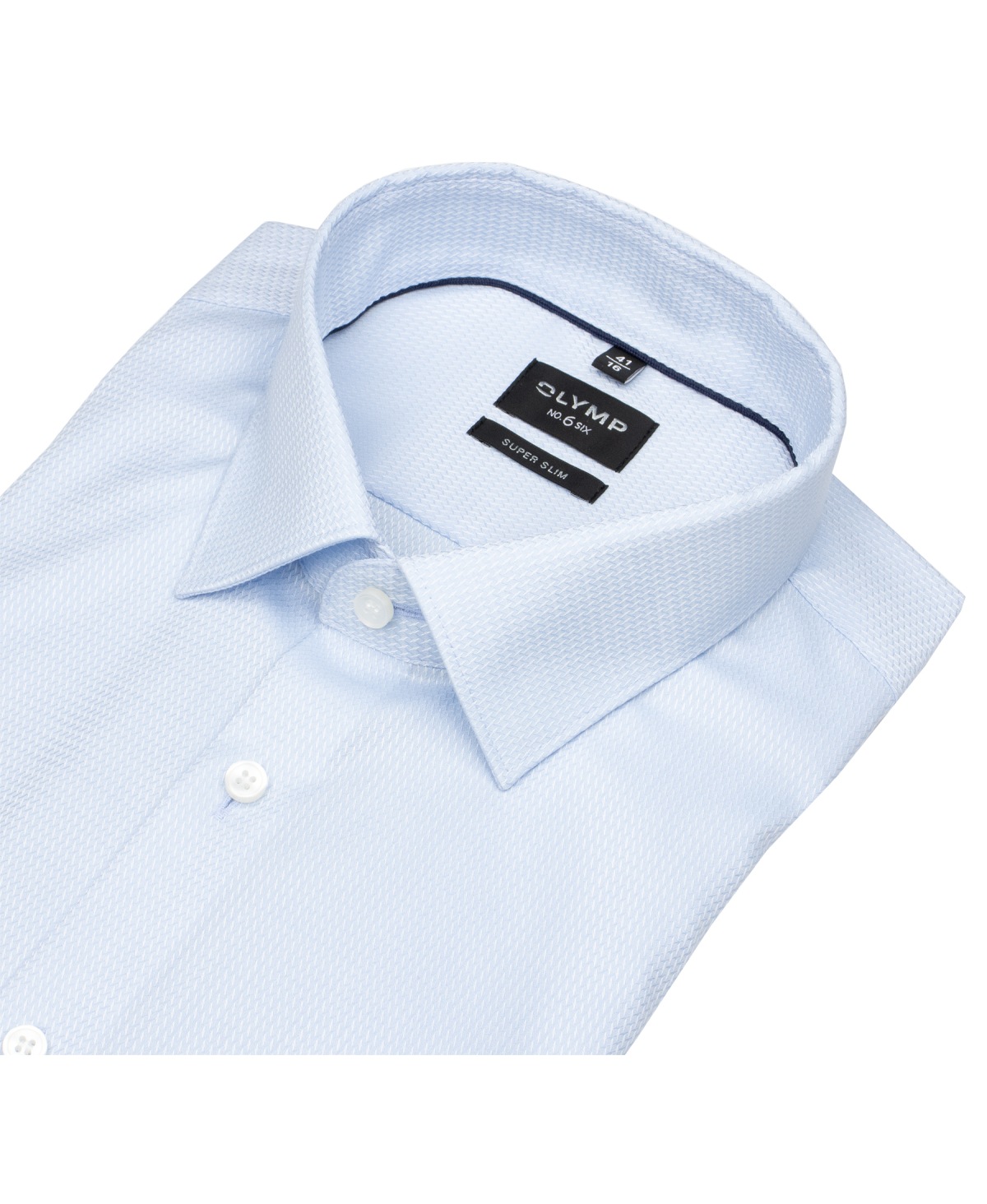 OLYMP Hemd - No. Six Super Slim - Struktur - hellblau