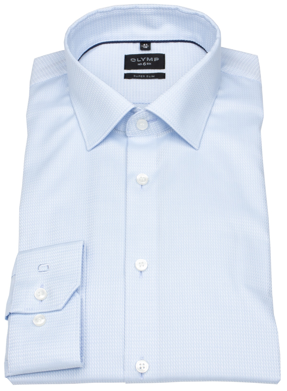 OLYMP Hemd - No. Six Super Slim - Struktur - hellblau