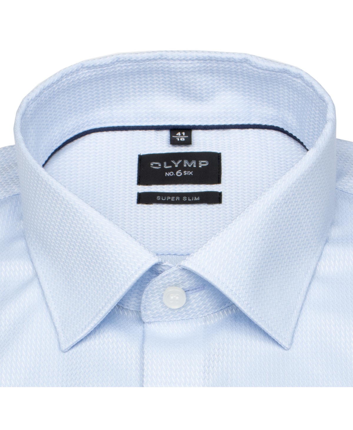 OLYMP Hemd - No. Six Super Slim - Struktur - hellblau