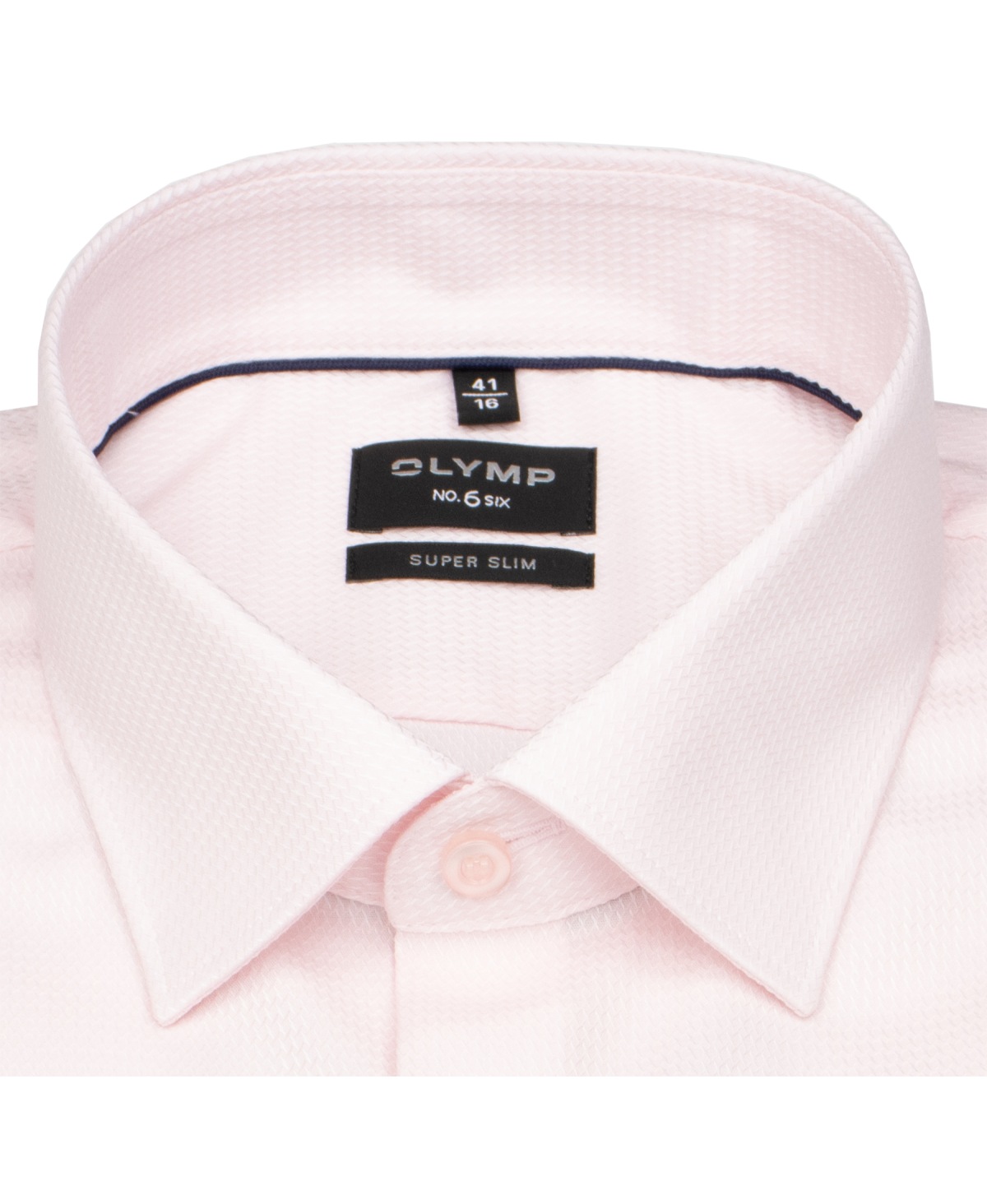 OLYMP Hemd - No. Six Super Slim - Struktur - rosé - extra langer 69cm Arm