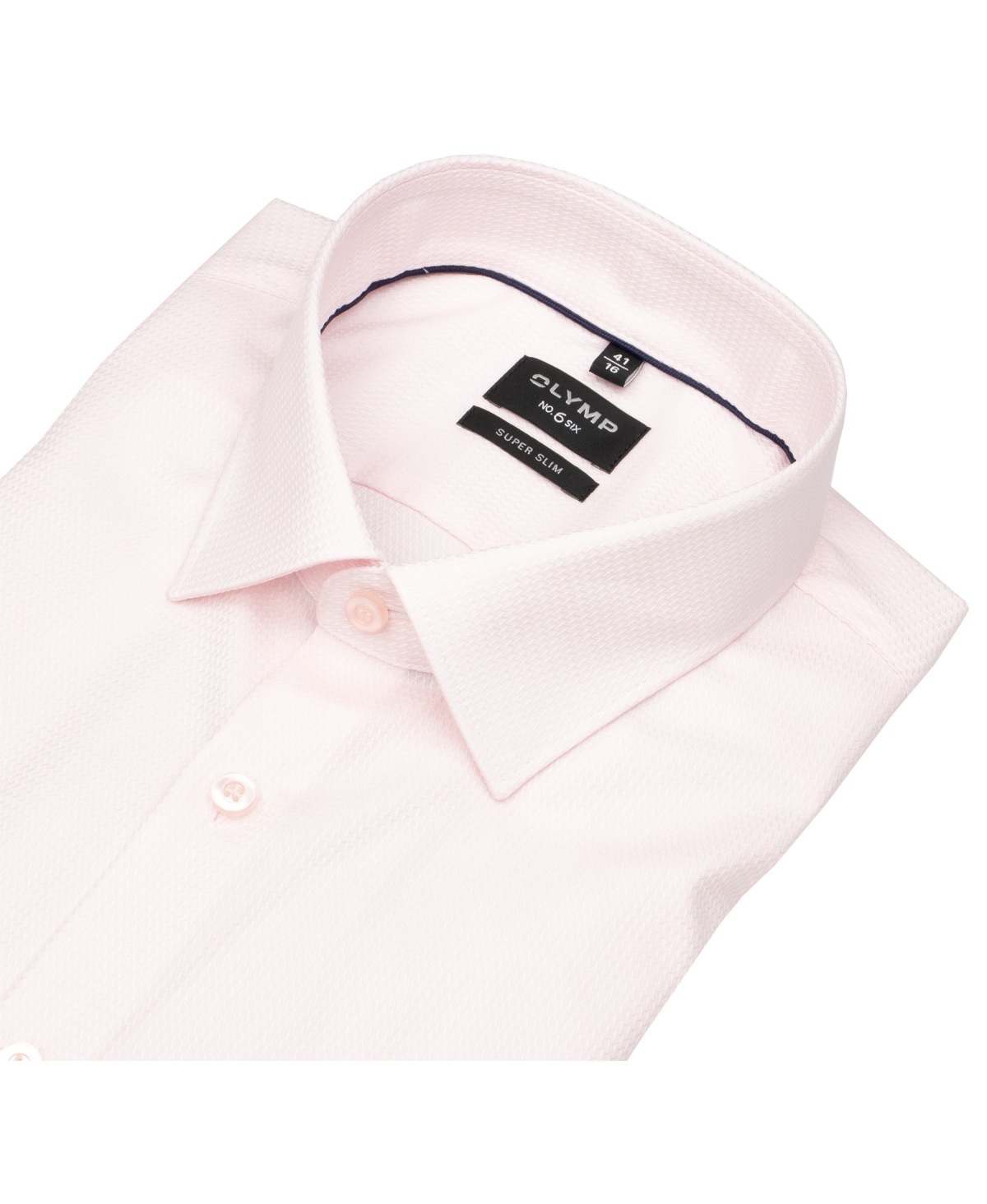 OLYMP Hemd - No. Six Super Slim - Struktur - rosé - extra langer 69cm Arm