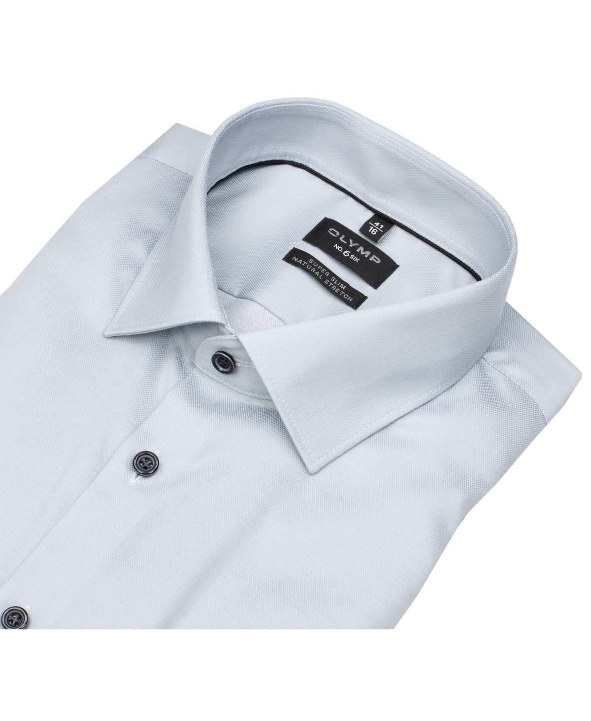 OLYMP Hemd - No. Six Super Slim - Struktur - silbergrau - extra langer 69cm Arm