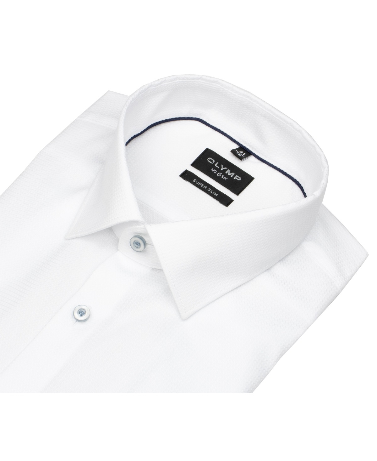 OLYMP Hemd - No. Six Super Slim - Struktur - weiß