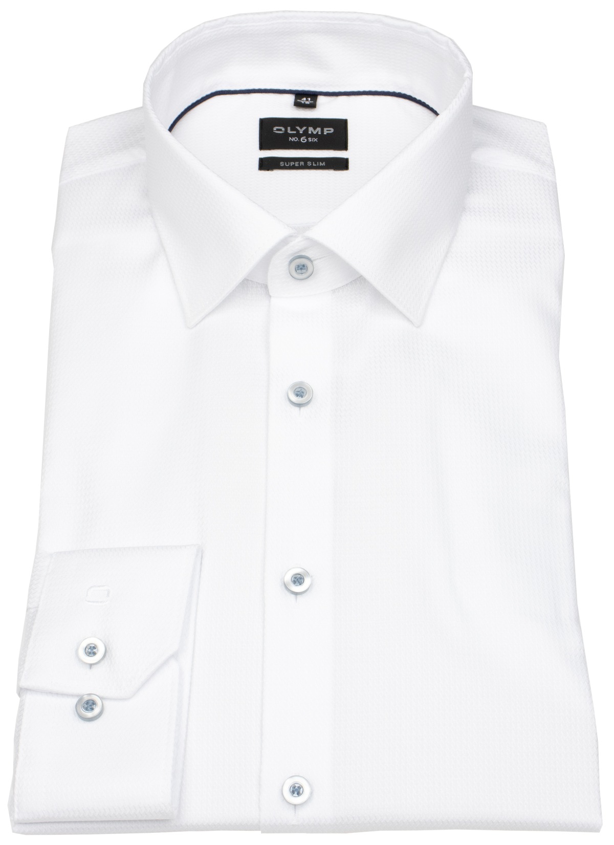 OLYMP Hemd - No. Six Super Slim - Struktur - weiß