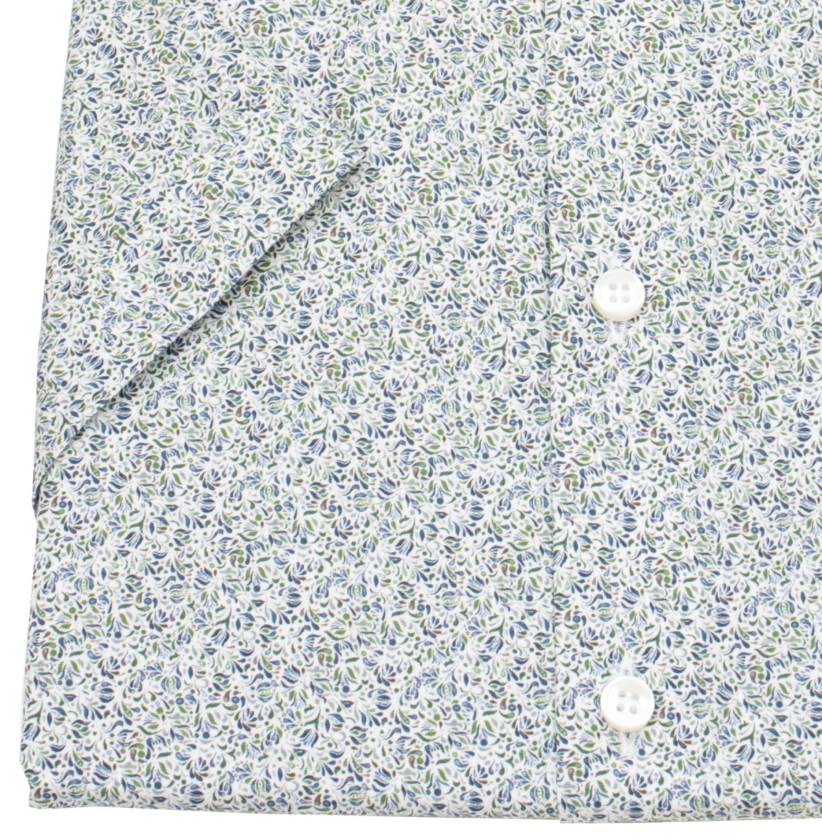 OLYMP Kurzarmhemd - Level 5 Body Fit - Print - Floral - grün / blau