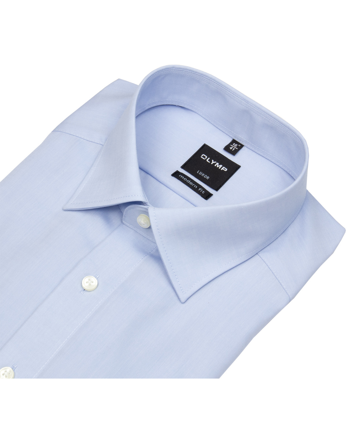 OLYMP Kurzarmhemd - Luxor Modern Fit - Chambray - hellblau