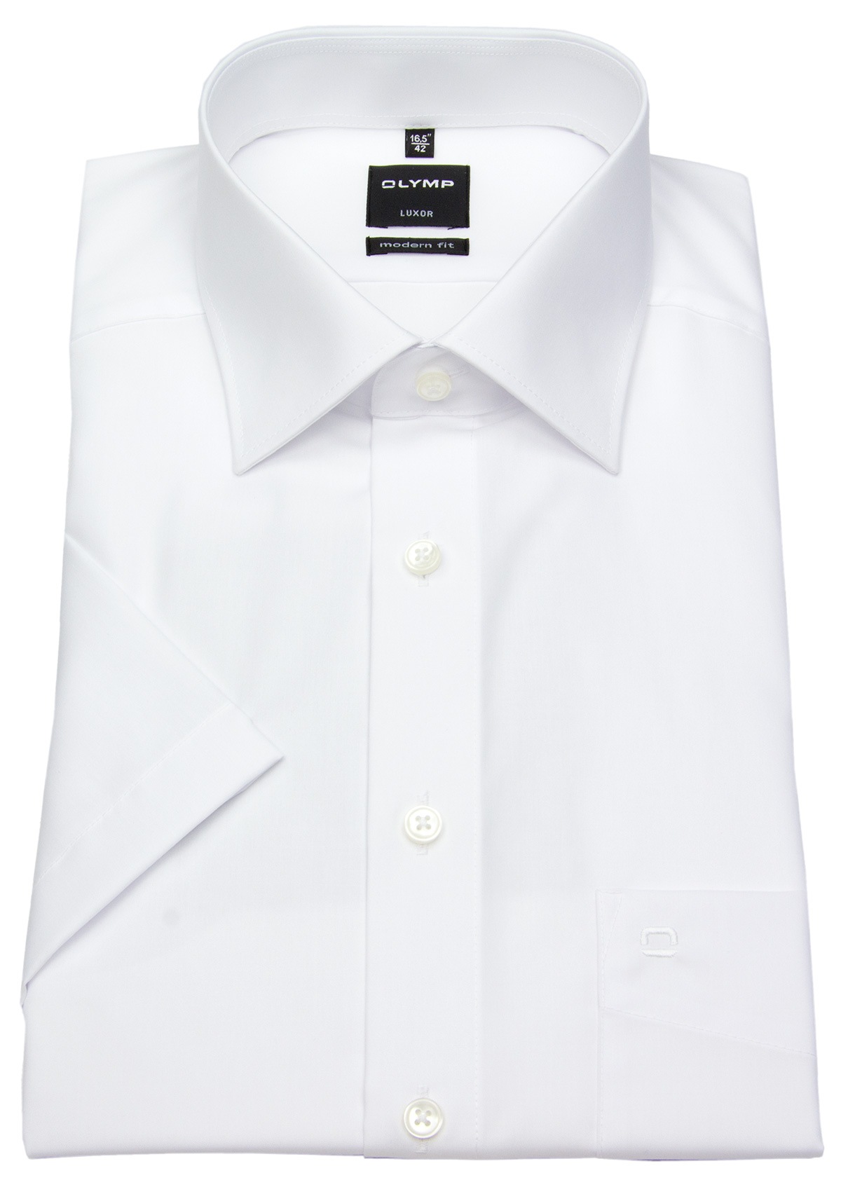 OLYMP Kurzarmhemd - Luxor Modern Fit - weiß