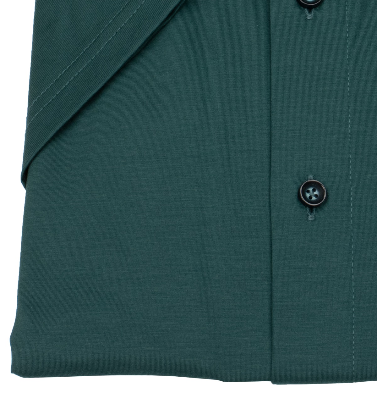 OLYMP Kurzarmhemd - Modern Fit - 24/7 Flex Jersey - dunkelgrün