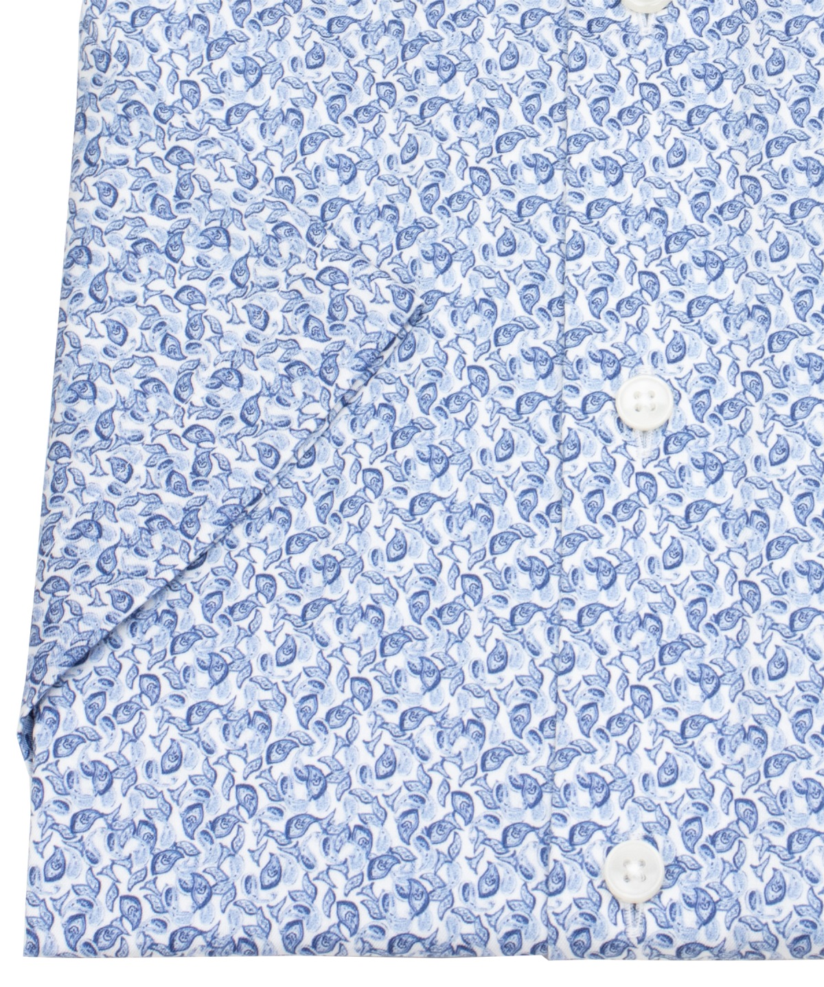 OLYMP Kurzarmhemd - Modern Fit - Global Kent - floraler Print - blau