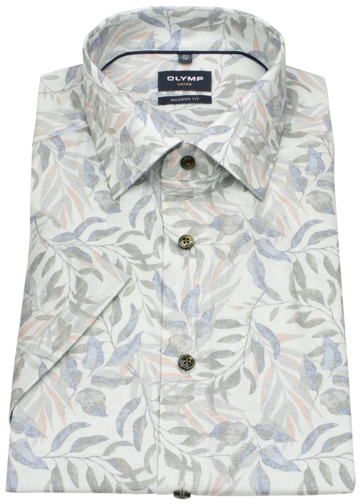 OLYMP Kurzarmhemd - Modern Fit - New Kent - floraler Print - mehrfarbig