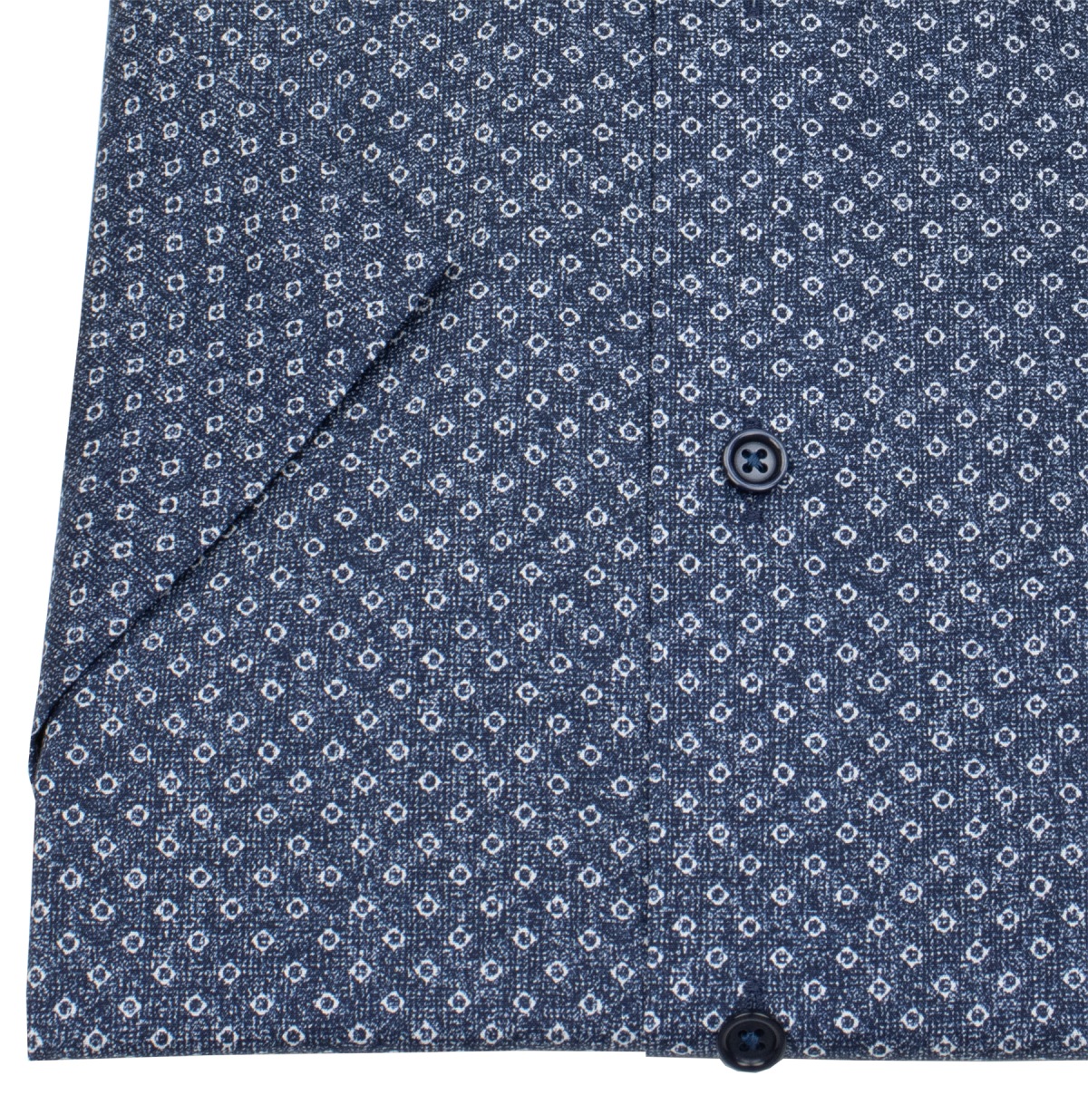 OLYMP Kurzarmhemd - Modern Fit - Print - dunkelblau / weiß