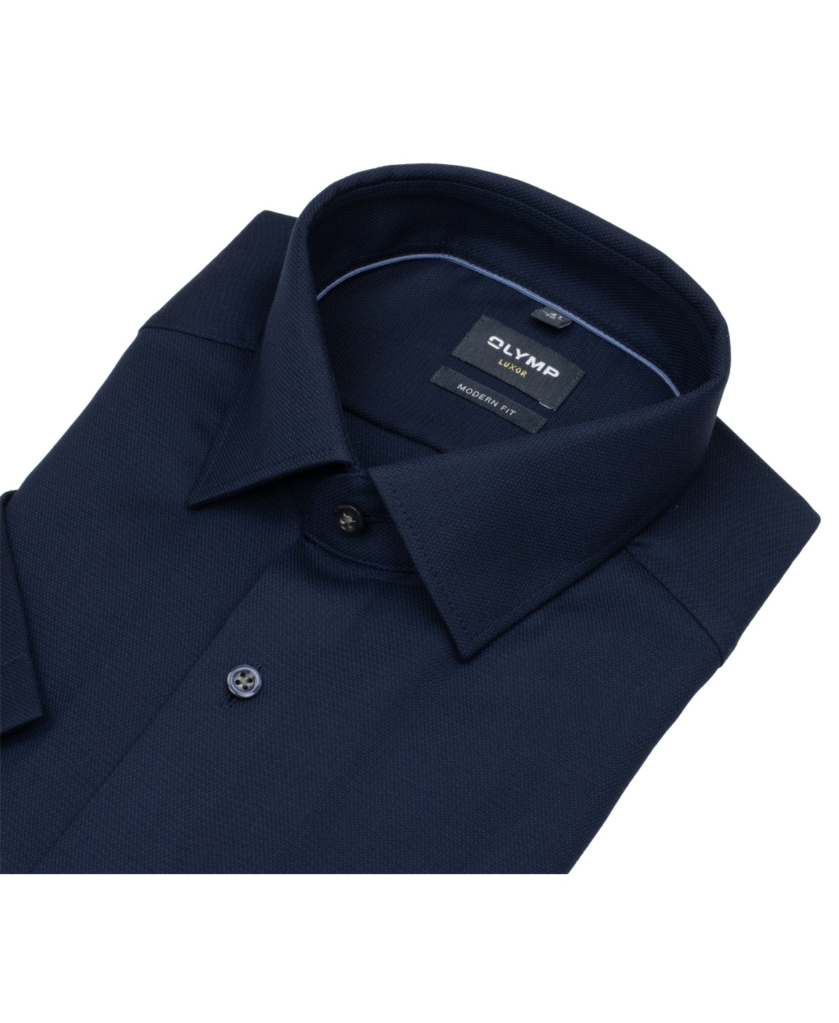 OLYMP Kurzarmhemd - Modern Fit - Struktur - dunkelblau
