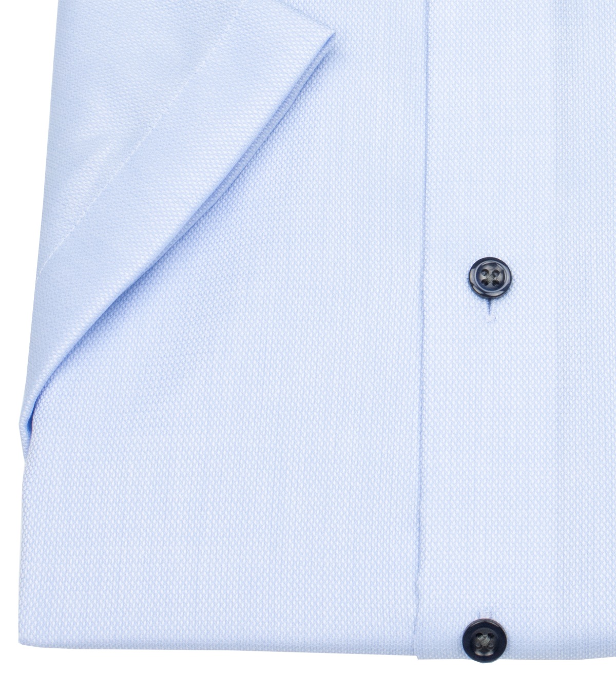 OLYMP Kurzarmhemd - Modern Fit - Struktur - Kontrastknöpfe - hellblau