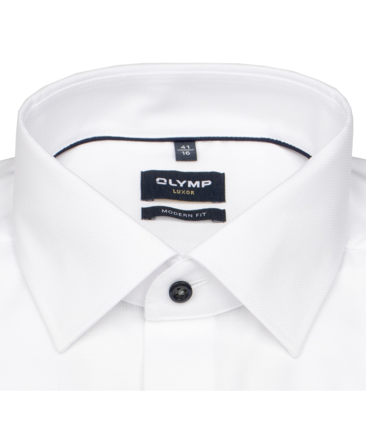 OLYMP Kurzarmhemd - Modern Fit - Struktur - Kontrastknöpfe - weiß